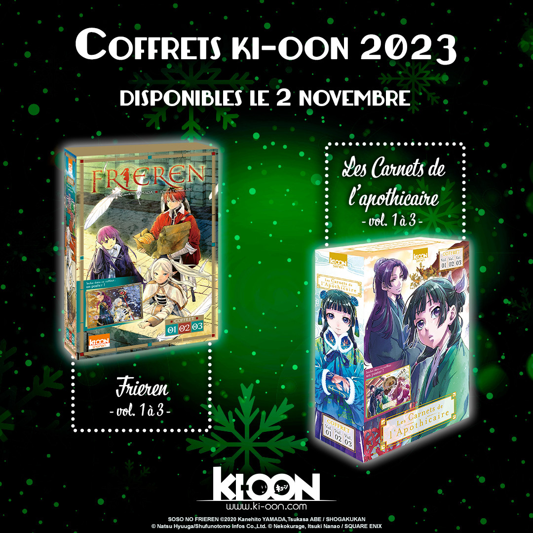 Prix des coffrets manga Ki-oon 2023, incluant Les Carnets de l'apothicaire et Frieren