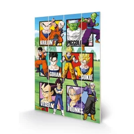 Poster DRAGON BALL Z - Warrior Squares - Impression sur bois 40x59cm 