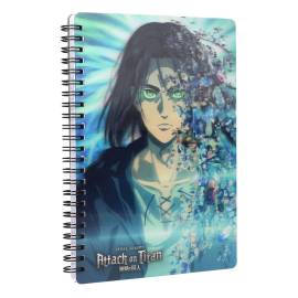 Attack on Titan cahier effet 3D Blue 