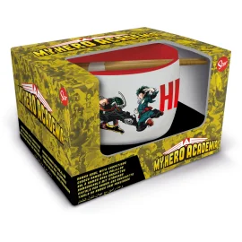 My Hero Academia - Bol à ramen avec baguettes Deku, Katsuki et All Might 