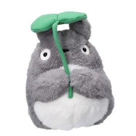 MON VOISIN TOTORO - Totoro Gris avec feuille - Peluche Nakayoshi 