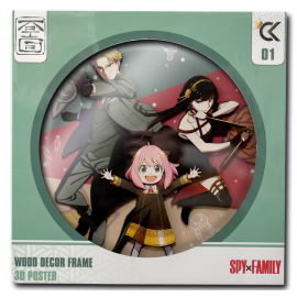 SPY X FAMILY - Loid, Yor & Anya - Wood Decor Frame 3D Poster 30x30cm 