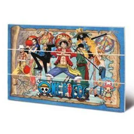 Poster ONE PIECE - Straw Hat Pirates Map - Impression sur bois 20x29.5cm 