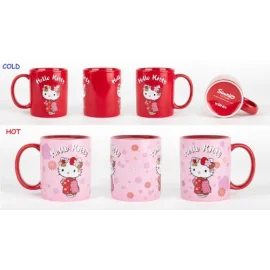 HELLO KITTY - Rouge Kimono - Mug Thermoréactif 320ml 