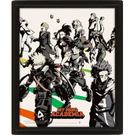 My Hero Academia - Poster 3d lenticulaire- Heroes et Villains (26x20cm) 