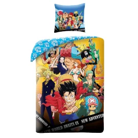 One Piece - Parure de lit en microfibre Luffy et son équipage II (200x140cm + 63x63cm) 