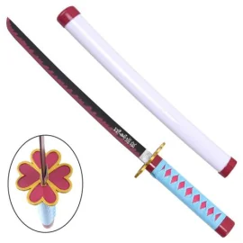 Tanto mini Katana - Inspiré du Katana de Mitsuri Kanroji (Demon Slayer) + Support en plastique 