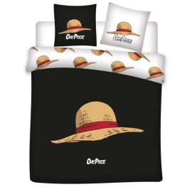 ONE PIECE - Parure de lit 240x220cm + 2x65x65cm - Chapeau de paille 