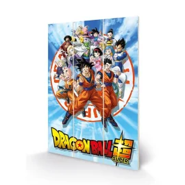 Poster DRAGON BALL Z - Goku & the Z Fighters - Impression sur bois 20x29.5 