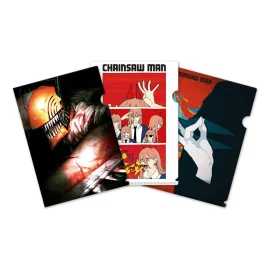 Chainsaw Man set 3 pochettes transparentes 