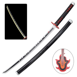 Demon Slayer - Katana Ornemental en Bambou avec LED - Inspiré de Tanjiro Kamado 