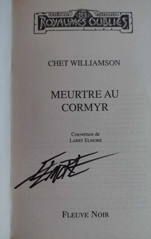 Autographe de Larry Elmore - Meurtre au Cormyr