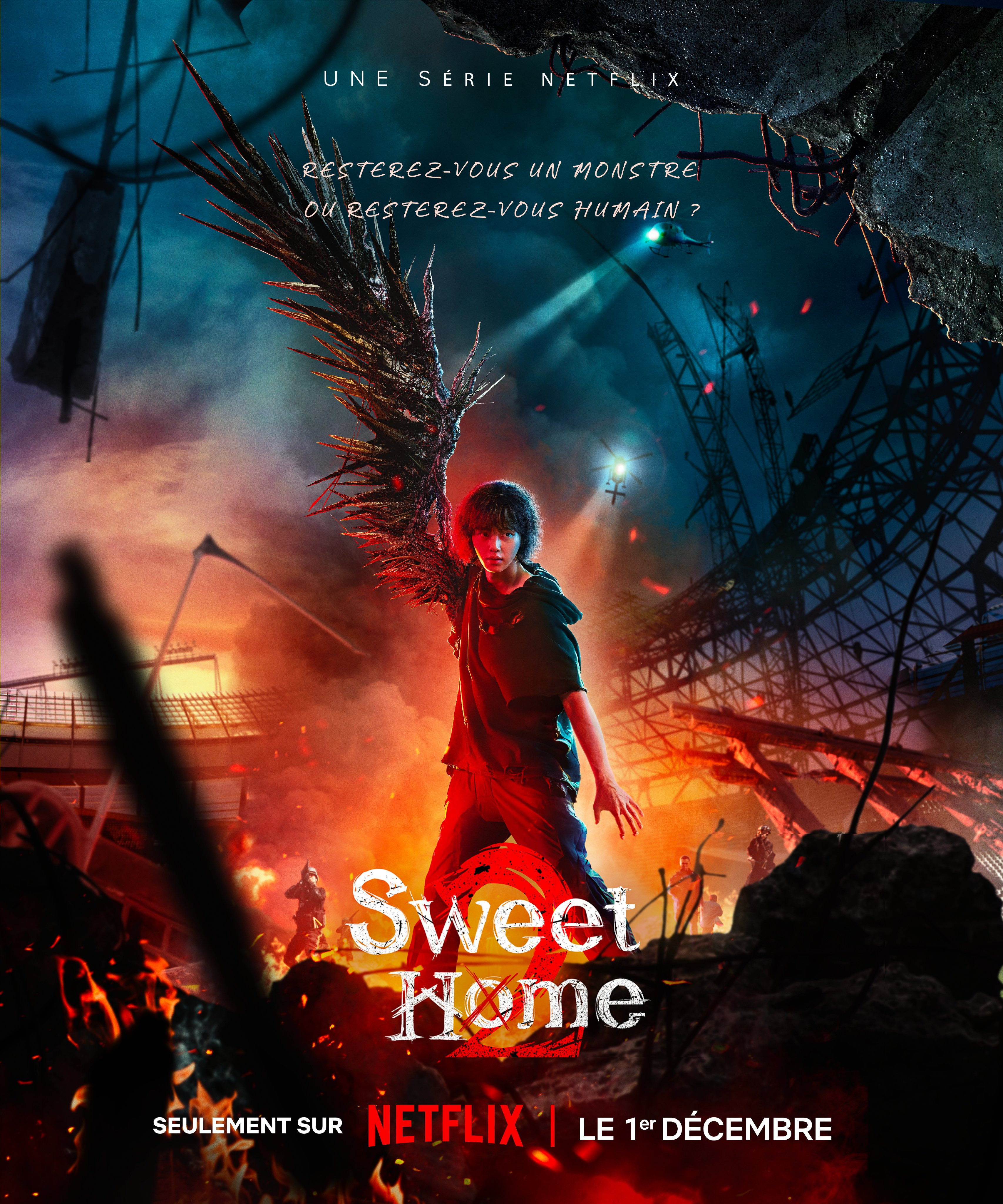 Visuel dramatique de la deuxième saison de Sweet Home sur Netflix