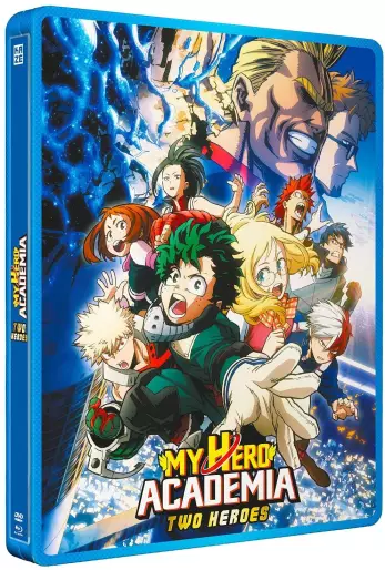 vidéo manga - My Hero Academia - Film 1 - Two heroes - Steelbook Blu-Ray + DVD