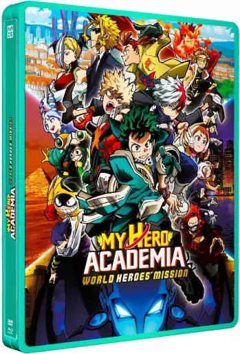vidéo manga - My Hero Academia - Film 3 - World Heroe's Mission - Steelbook Blu-Ray + DVD
