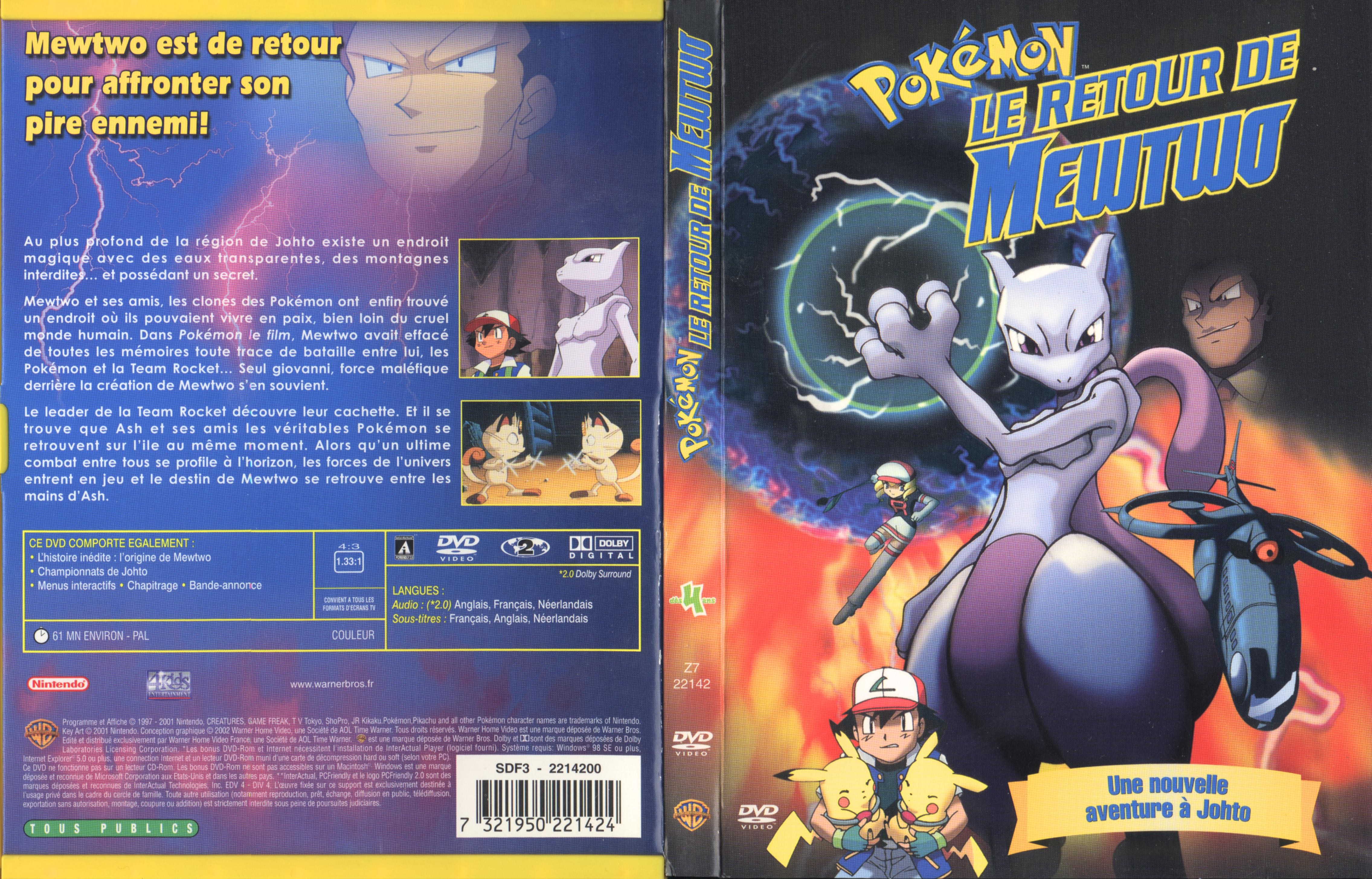 Pokémon Le Retour De Mewtwo Streaming Vf DVD Pokémon - Film - Le Retour de Mewtwo - Anime Dvd - Manga news