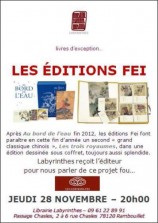 évenement - Les éditions Fei à la librairie Labyrinthes