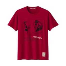 manga - One Piece - T-shirt Luffy & Ace Rouge - Uniqlo