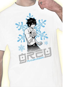 Manga - Fairy Tail - T-shirt Grey Fullbuster Blanc - Nekowear