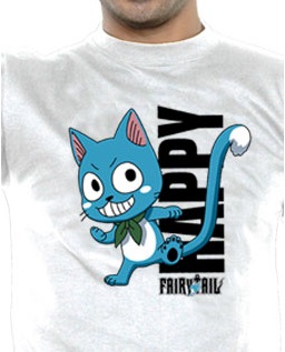 manga - Fairy Tail - T-shirt Happy Blanc - Nekowear