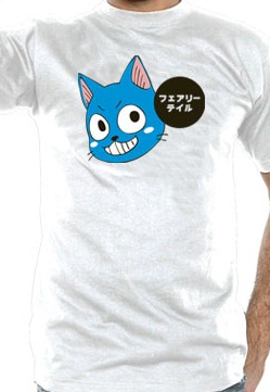 Manga - Manhwa - Fairy Tail - T-shirt Happy Patch Blanc - Nekowear