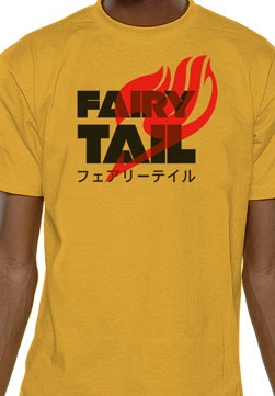 manga - Fairy Tail -  T-shirt Logo Katakana Jaune - Nekowear