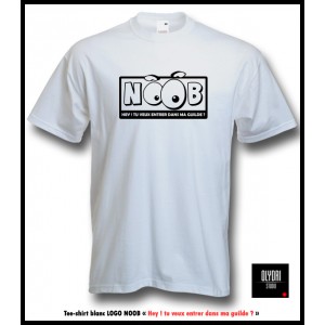 manga - Noob - T-shirt Blanc Logo