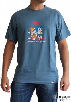 Sonic - T-shirt C'est Plus Fort Que Toi Stone Blue - Abystyle