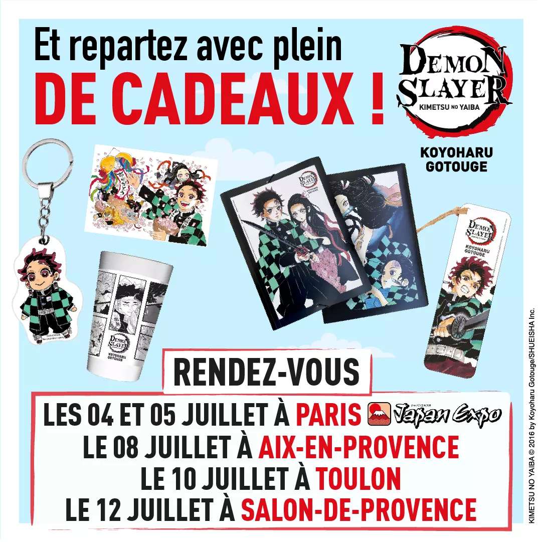 Demon Slayer Summer Tour 2025 : Animations et cadeaux autour de la licence Demon Slayer - Kimetsu no Yaiba