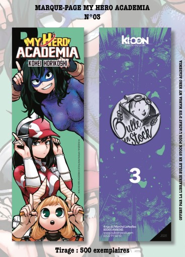 Manga - Manhwa - Marque-pages - Bulle en Stock - Série My Hero Academia Vol.3