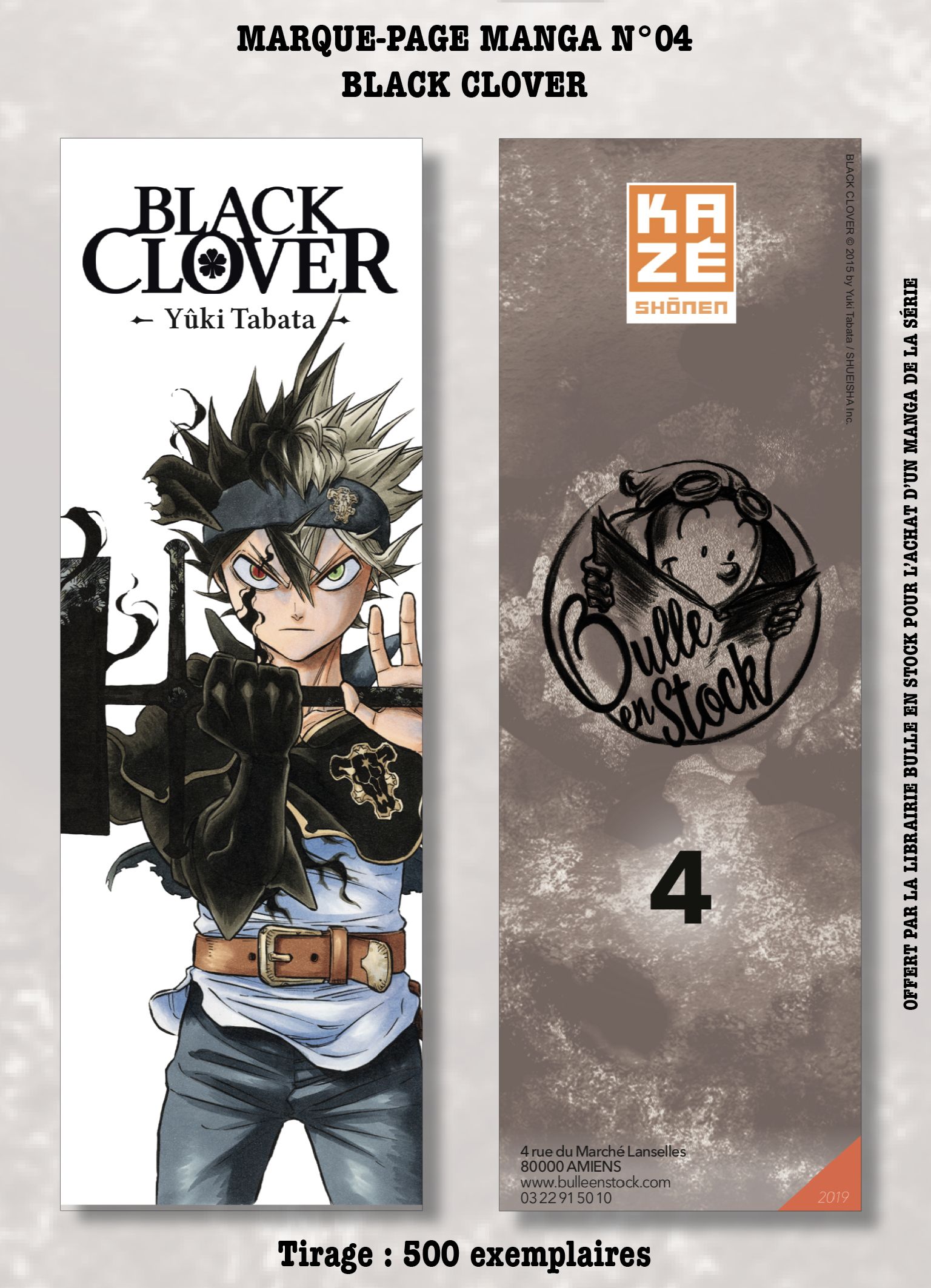 Vol.4 Marque-pages - Bulle en Stock (Black Clover) - Manga - Manga news