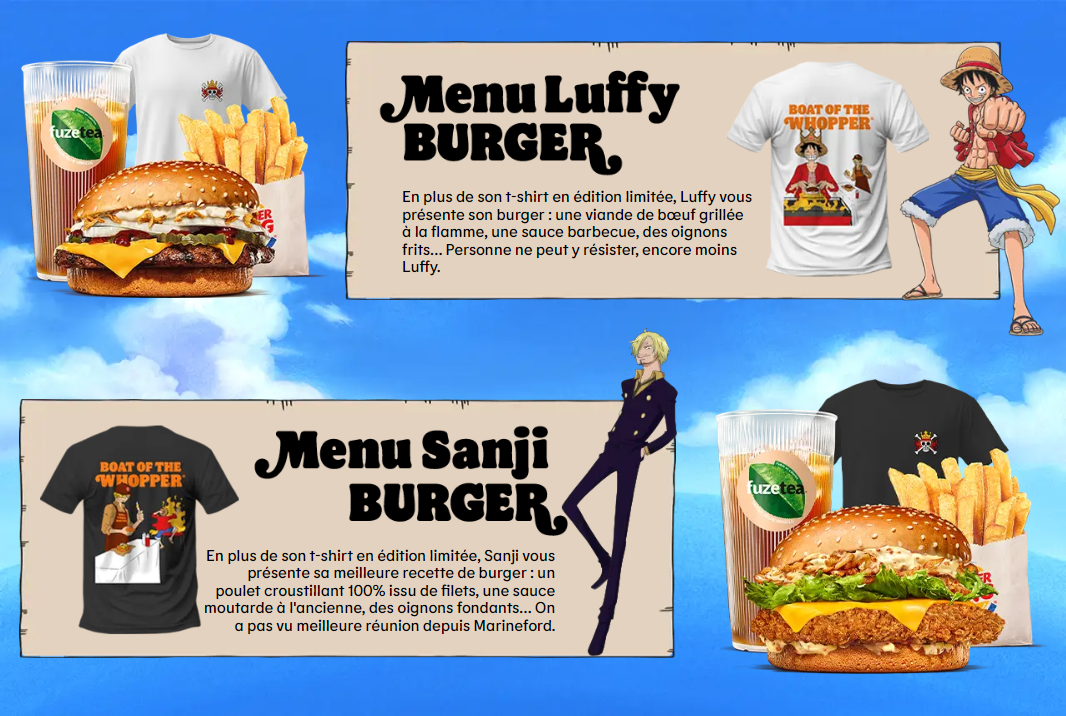 Burgers One Piece chez Burger King
