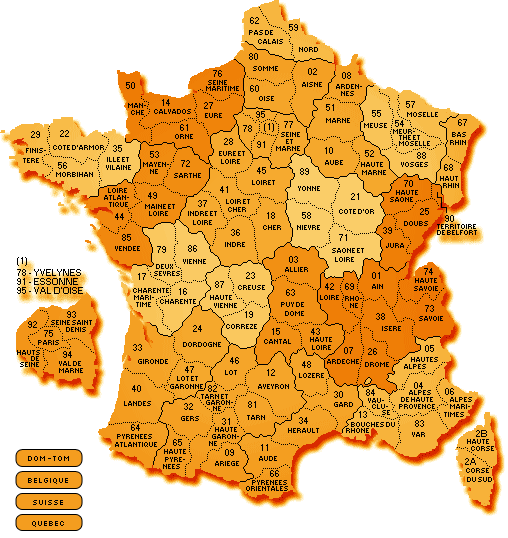 carte france departement
